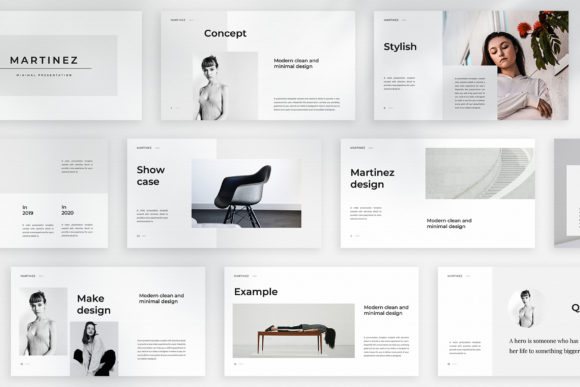 MARTINEZ - Mnml Googleslide Template: A Minimal Media Presentation