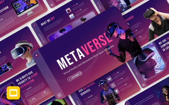 Metaverse –VR and Metavers Google Slides: A Designer's Pitch Deck Toolkit